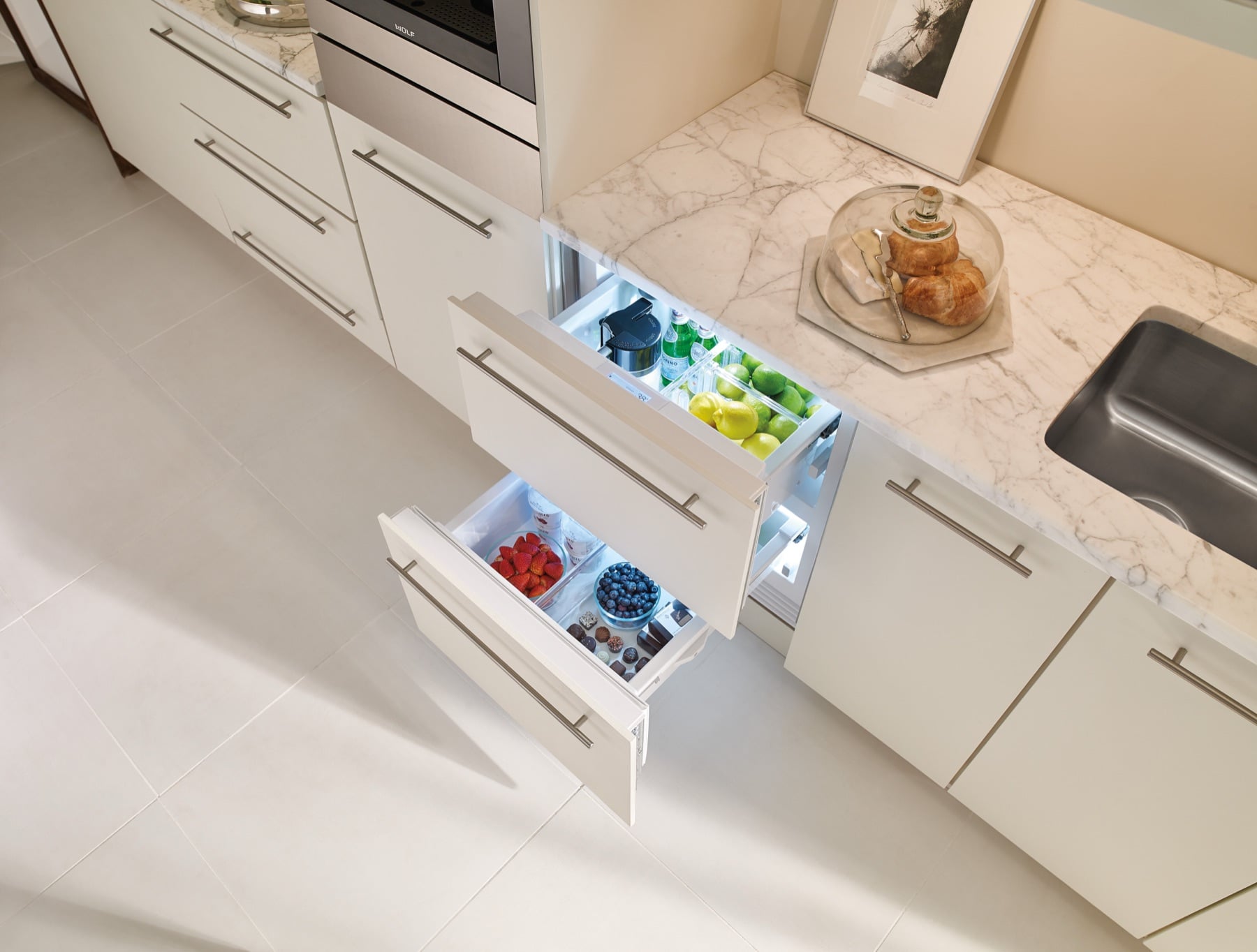 Sub-Zero cajones refrigeradores bajo mostrador Designer Series
