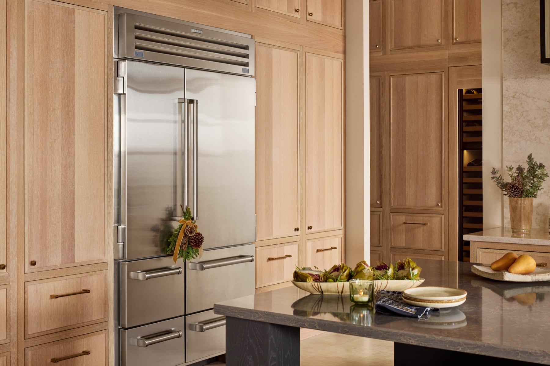 Sub-Zero Classic Series refrigerador empotrado puerta francesa